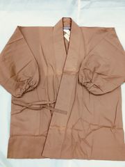 «花ラブリ»　LSN82MB　新品　作務衣　Mサイズ　作業着　ルームウェア　パジャマ　ベージュ　茶色