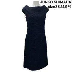 ◆ジュンコ シマダ JUNKO SHIMADA ワンピース ロング ノースリーブ 黒 38、M、9号 レディース S5S768