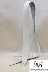 当店オリジナル 国内生産　ハンドメイド 本革ギターストラップ（スタンダードタイプ）ホワイト　しわ加工