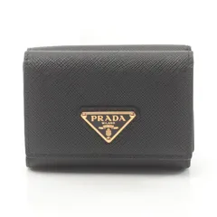 プラダ PRADA 三つ折り財布 SAFFIANO TRIANG 1MH042QHHF0002 ブラック サフィアーノレザー 三つ折財布 ユニセックス 新品