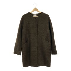 【美品】BACK NUMBER バックナンバー アウター コート ノーカラー ポケット付き シンプル レディース ブラウン M 古着