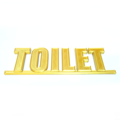 トイレ　サイン　TOILET文字　アルファベット　ゴールド　プラスチック