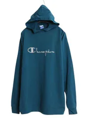 【お得なクーポン配布中!】 90s USA製 チャンピオン フード パーカー メンズ L 古着 オールド プルオーバー 長袖 Tシャツ ロンT ロゴT ヘビーウェイト スクリプト ロゴ