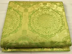 平和屋着物◎六通柄袋帯　北山錦　鏡裏花文　金糸　正絹　逸品　CAAU1337ft