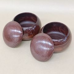 高級碁笥（ごけ）　栗　大　ガラス碁石用　新品未使用品