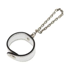 美品 エルメス グローブホルダー レザー シルバー □H刻印(2004年製) キーホルダー 1037 HERMES