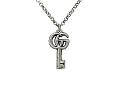 グッチ　シルバー925　ダブルG　キーネックレス　627757　鍵　エイジングフィニッシュ