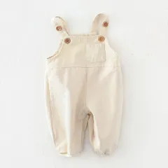 ☆ アイボリー ☆ 80cm ☆ オーバーオール nakoa2930 オーバーオール つなぎ 子供服 キッズ サロペット 長ズボン ロングパンツ パンツ ボトムス かわいい 可愛い 女の子 ロンパース ベビー服 男女兼用 おしゃれ お洒落 無地 シンプル