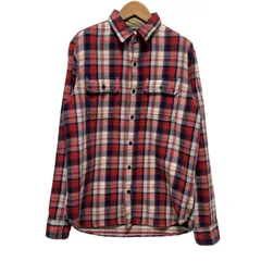 ギャップ GAP ネルシャツ Mサイズ (メンズL相当)   長袖シャツ チェックシャツ ヘビネル 赤 ネイビー アメカジ 古着 C605