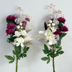 造花②お供え花　仏花　仏壇　お墓お供え1対2束　ピンク　お彼岸　お盆　アーティフィシャルフラワー