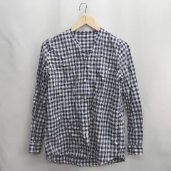 ◇ ⊇ SHIPS Days ギンガムチェック柄 長袖 シャツ サイズM/L ネイビー ホワイト メンズ レディース E  【1409100002263】
