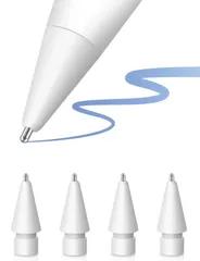 MEKO 金属製4個入り アップルペンシル 交換用ペン先 Apple Pencil 第1/2世代/USB-C/Pro用 アップルペンシル ペン先 ipad pencil ぺん先 ipad pro pencil交換用チップ ペンシル 替え芯 高感度 予備4個セッ