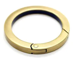 【数量限定】キーホルダー キーリング カラビナ 4個セット軽量 収納 固定しやすく 外しやすい 丸型 ワンタッチ オシャレ (内径25mm アンティークゴールド)