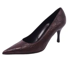 未使用 グッチ GUCCI パンプス ポインテッドトゥ ヒール GG ロゴ カー