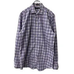 BANANA REPUBLIC 長袖 チェックシャツ L パープル バナナリパブリック カラーキーパー チェック柄 トップス 古着卸 アメリカ仕入 a709-6081