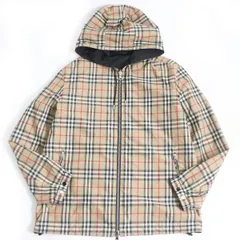 美品□20SS BURBERRY/バーバリー 8027097 ノバチェック 無地 リバーシブル WZIP マウンテンパーカー/ブルゾン ベージュ/ブラック XL 正規品のサムネイル