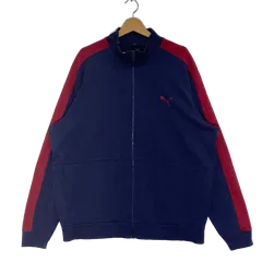 PUMA プーマ トラックジャケット ジャージ ライトアウター ワンポイントプリント  オーバーサイズ ビッグシルエット カンボジア製 XXLサイズ ネイビー