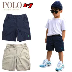 訳あり ラルフローレン ハーフパンツ キッズ  チノ ショーツ ワンポイント Ralph Lauren 90cm ネイビー ベージュ