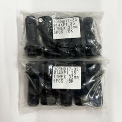 60°テーパー座 M14 P1.25 首下33mm ブラック 10本 低頭タイプ 日本製