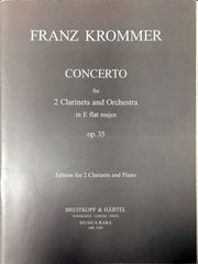クロンマー 2本のクラリネットのための協奏曲 変ホ長調 作品35 (2クラリネットとピアノ) 輸入楽譜 Krommer Concerto 洋書