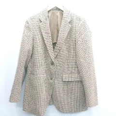 ◇ ⊇ UNIQLO ユニクロ チェック柄 長袖 ジャケット サイズL ブラウン系 レディース E  【1503050030922】