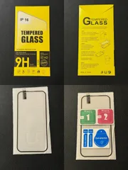 iPhone 16 / 16 Pro 対応 強化ガラスフィルム 9H高硬度｜HD高透過＋貼り付けキット付き【新品未使用】