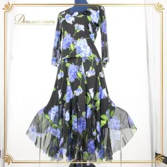 社交ダンス 衣装 スタンダード セットアップ ツーピース 上下セット パーティ衣装 女性用 レディース オールシーズン ACROSS 青 黒 緑 ブラック系 ブルー系 グリーン系 花柄 長袖 フラワープリント パーティー スカート タイト