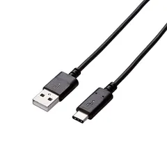 エレコム USB2.0ケーブル Aオス-Cオス USB2.0規格正規認証品 1.0m ブラック U2C-AC10NBK （1点）