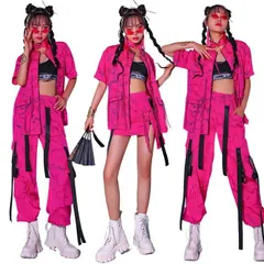 中華風 ダンス衣装 大人 セットアップ チャイナー風 レディース dsダンス 上下セット ヒップホップ ダンス 衣装 セクシー へそ出し トップ