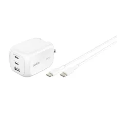 【 新品 未開封 】 BELKIN　BoostChargePro3ポートGaN充電器100Wプラグ交換式USB-CtoC2mケーブル付き　WCH016qc2MWH-B6 未使用 送料無料