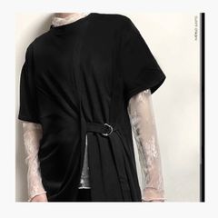 ベルト＆スリットのチュニックTシャツ