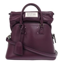 未使用品 メゾン マルジェラ 5AC A56WG0082 レザー パープル 2wayハンドバッグ 紫 0691 Maison Margiela