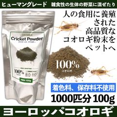 コオロギ100%パウダー 【ヨーロッパイエコオロギ 100g】爬虫類 両生類 餌