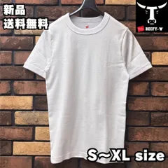 【BEEFY/ビーフィー】リブクルーネックTシャツ 半袖T HANES Hanes ヘインズ 丸首 リブ編み USA コットン 綿 無地 シンプル ヘビーウェイト HM1-R103 ホワイト White 新品 未使用 送料無料