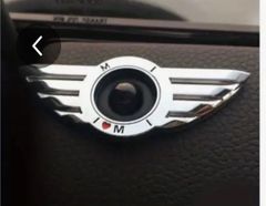 ミニクーパー用　1個　金属ウイングエンブレムドアロックピンバッジステッカー