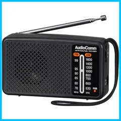 【人気商品】，【特価商品】，【特価】スタミナハンディラジオ AudioComm 防災ラジオ 小型 RAD-H260N ラジオ 電機 03-5530ブラック オーム(OHM)