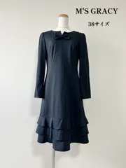 エムズグレイシー　ワンピース　リボン　フリル　黒　38