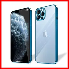 【匿名配送】 iPhone 11 pro_ブルー iPhone 11 PRO ケース 耐衝撃 軽量 アイフォン11 pro スマホケース 背面クリア 周りメッキ