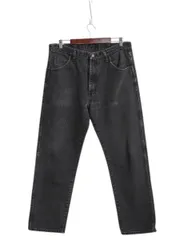 【お得なクーポン配布中!】 ラスラー ブラック デニム パンツ メンズ 36 30 / ラングラー ジーンズ ジーパン ストレート テーパード ヘビーウェイト 黒 Gパン RUSTLER