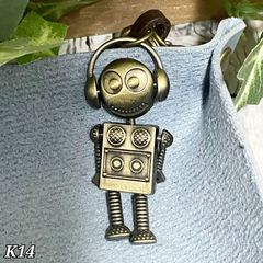 新品 ☆K14 キーホルダー ロボットB アメカジ パンク ストリートブロンズ