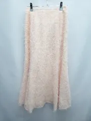 ◇ ⊇ 未使用 NICE CLAUP ナイスクラップ ロング フレア バックレースアップスカート サイズS ピンク系 レディース E  【1507100014993】