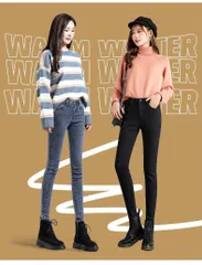 レディース 裏起毛 デニムパンツスキニーデニム 暖か 防寒 ボトムス ロング ジーンズ ジーパン ストレッチ スリム 着痩せ 美脚秋冬 あったかい 細身 かわいい おしゃれ yishang01