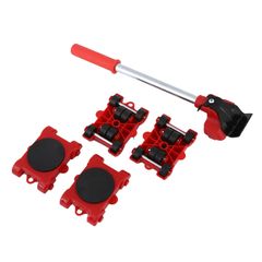 【特価商品】軽量 キャスター 省力 引っ越し 耐荷重 移動 棚 家具 400kg 簡単 360度回転盤 移動キャリー (レッド) 転がる台車 TikTrunk