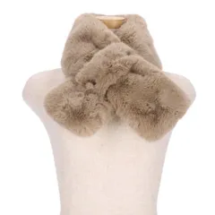 ファー マフラー ティペット レディース フェイクファー エコファー 差し込み あったか ニュアンスカラー モカ 秋 冬 ギフト プレゼント