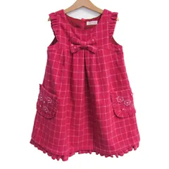 メゾピアノ ワンピース トップス ノースリーブ チェック柄 キッズ 女の子用 130サイズ ピンク Mezzo Piano 【中古】