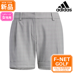 新品 【ホワイト/ブラック】春 夏 モデル adidas アディダス ゴルフウェア IKJ58 ULT365 ミニチェック ストレッチ ショーツ [＊丈感が短めなタック付き] （レディース）