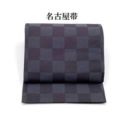 89　未使用品　ポリエステル　名古屋帯　京袋名古屋　開き名古屋　全通柄　リバーシブル　洗える帯