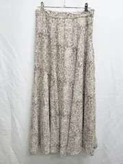 ◇ NATURAL BEAUTY BASIC ナチュラルビューティー 総柄 ロング丈 フレア スカート サイズM ベージュ マルチ レディース P  【1408200000537】