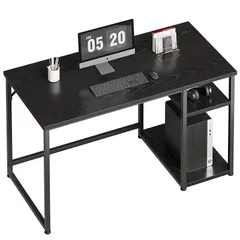 Maihail デスク パソコンデスク ラック付き 120 デスク desk 机 pcデスク ?子 ゲーミングデスク カウンターテーブル 勉強机 家具 パソコンラック table 幅120*奥行55cm SZ122HFD スチールウッド簡易棚付きデスク ブ 0のサムネイル