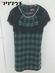 ◇ SISTER JENNI バックジップ　チェック　キッズ 子供服 半袖 膝丈 ワンピース サイズ150 グリーン　ブラック レディース  【中古】 【1107070000134】